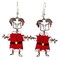 Set of 10 Holiday Santa Girl Earrings Handmade Bottle Cap Jewelry Gift